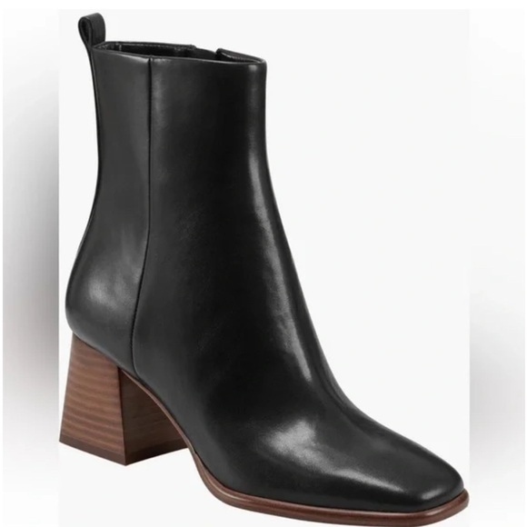 Marc Fisher Floria Black Leather Ankle Boots - Picture 6 of 8